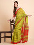 Vasthrlay Cotton Printed Mulmul Brown Saree