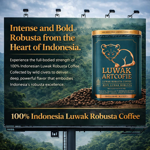 Luwak Artcofie Green Kopi Luwak Robusta Coffee Beans 100g