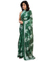 Vasthrlay Womens Printed Unstitched Dark Green Saree