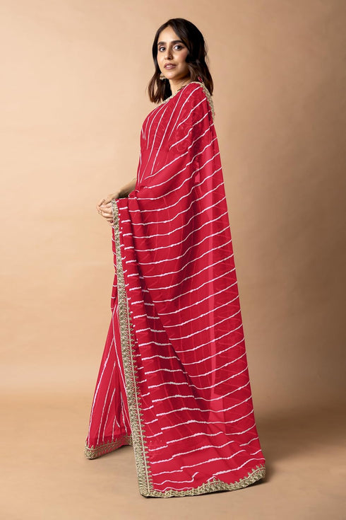 Vasthrlay Fashion Georgette Leheriya Printed Ethnic Wear