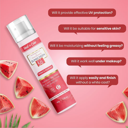 Healncure Watermelon Niacinamide Sunscreen SPF 50+