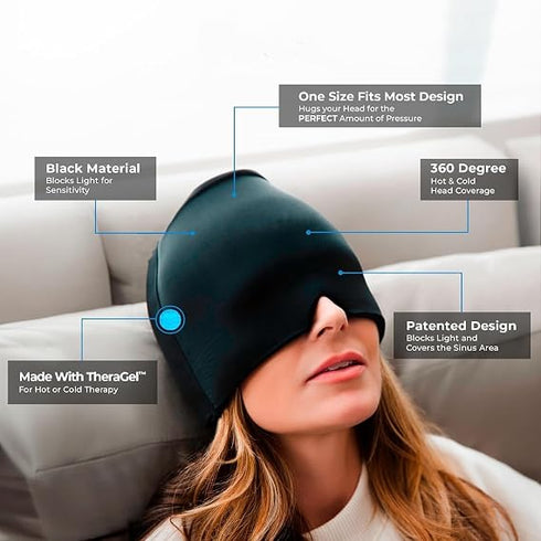 UPINS Migraine Relief Cap Hot And Cold Therapy Headache Cap for Migraine Sinus And Tension Relief