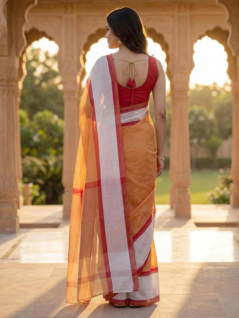 Vasthrlay Printed White Saree