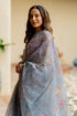 Vasthrlay Fashion Organza Printed White Ethnic Wear