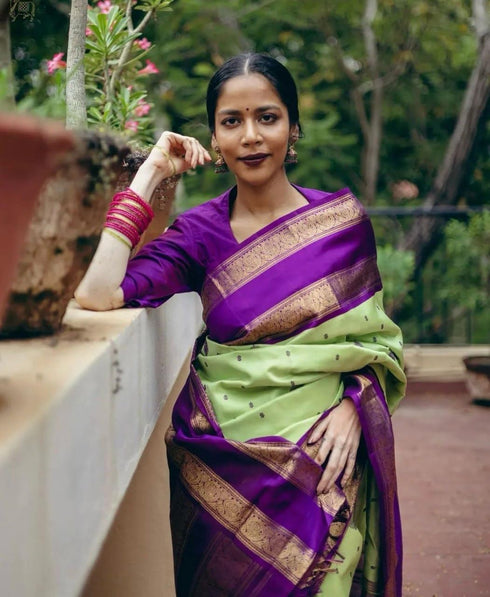 Vasthrlay Yellow Kanjivaram Wedding Saree