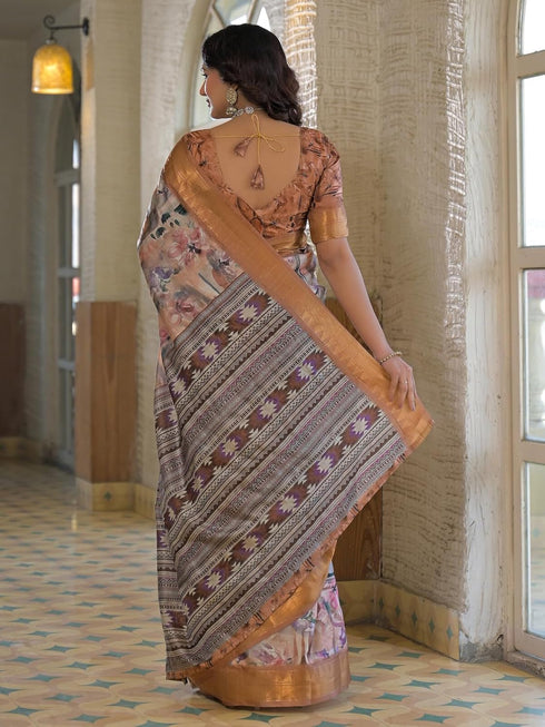 Vasthrlay Printed Weaving Unstitched Multicolor Saree