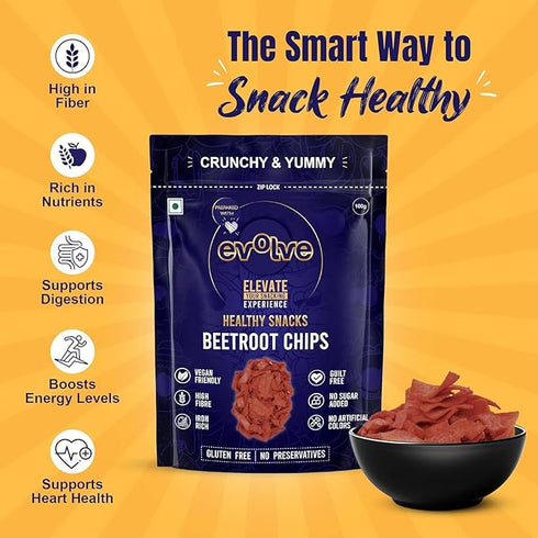 Evolve Healthy Baked Beetroot Chips Snacks