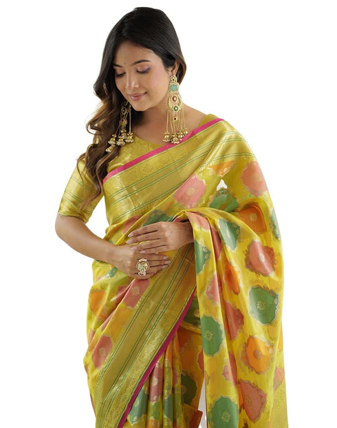 Vasthrlay Banarasi Kanjivaram Unstitched Black Saree