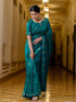 Vasthrlay Womens Unstitched Blouse Dark Green Saree