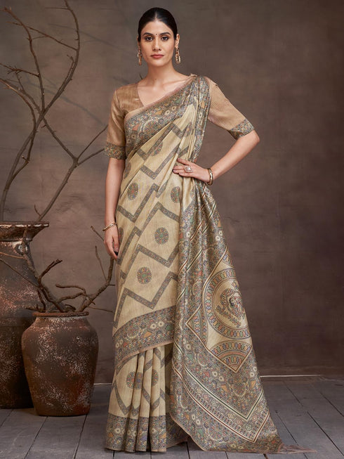 Vasthrlay Madhubani Printed Unstitched Hs Ethnic Wear
