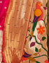Vasthrlay Paithani Jacquard Unstitched Red Saree