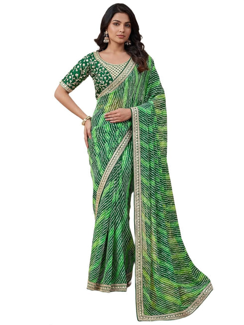 Vasthrlay Georgette Embroidery Unstitched Orange Saree