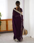 Vasthrlay Sequence Embroidery Unstitched Dark Green Saree