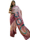 Vasthrlay Womens Printed Mauve Saree With Unstitched Blouse Piece