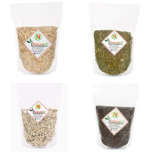 NatureVit Healthy Seeds Combo Watermelon| Pumpkin| Sunflower & Chia