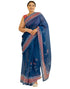 Vasthrlay Chanderi Printed Unstitched Blue Saree