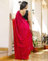 Vasthrlay Womens Cotton Unstitched Rani Pink Saree