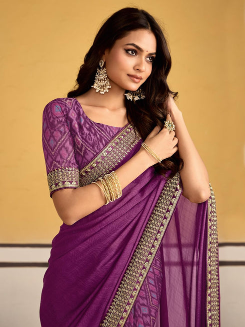 Vasthrlay Georgette Embroidered Unstitched Designer Ethnic Wear