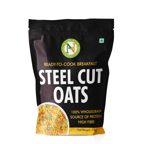 NatureVit Steel Cut Oats Gluten-Free| High-Fiber Breakfast Cereal for Weight Loss