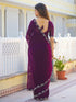 Vasthrlay Scalloped Embroidery Yellow Saree