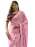 Vasthrlay Georgette Embroidery Peach Saree