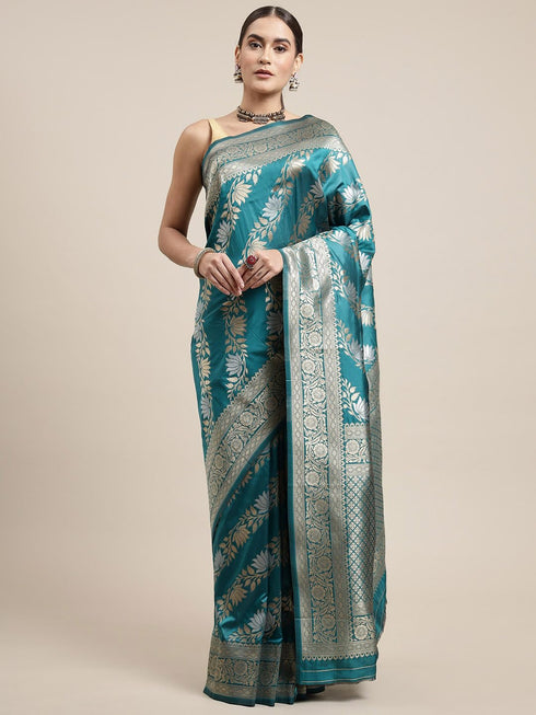 Vasthrlay Silver Banarasi Saree