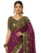 Vasthrlay Georgette Bandhani Unstitched Wine Saree