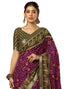 Vasthrlay Georgette Bandhani Unstitched Wine Saree