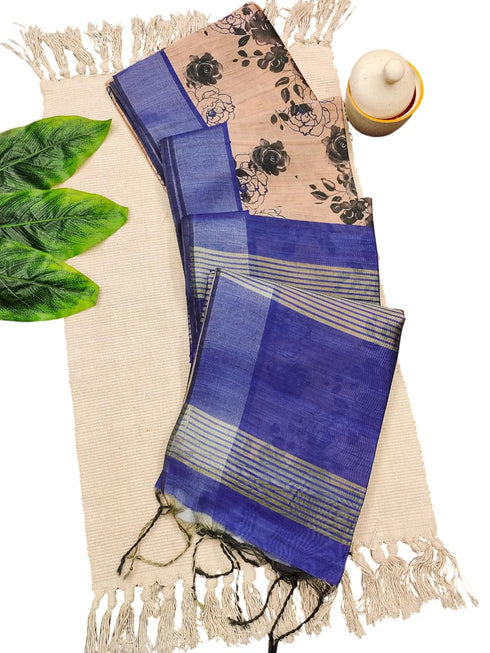 Vasthrlay Tussar Saree Designer Weaving Contrast