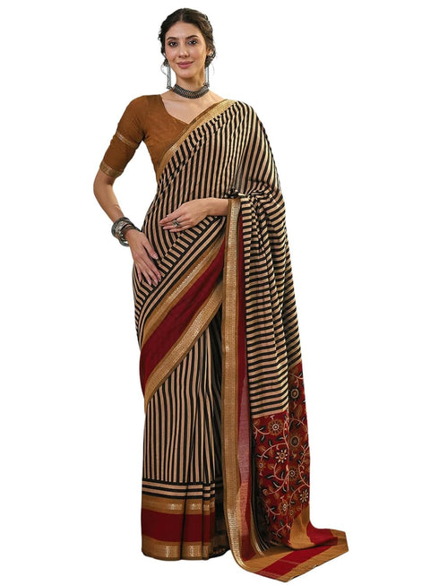 Vasthrlay Printed Weaving Maroon Saree