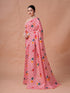 Vasthrlay White Floral Unstitched Saree