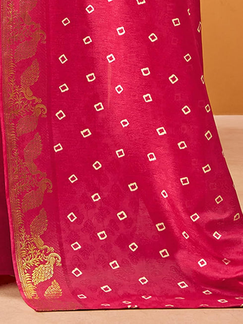 Vasthrlay Bandhani Printed Rama Saree