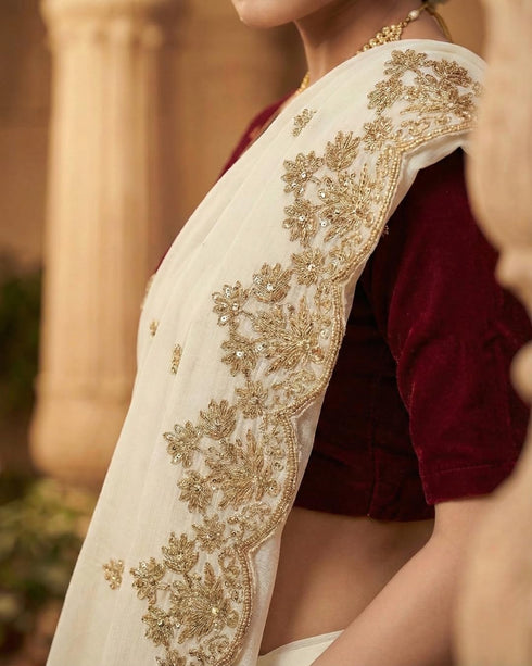 Vasthrlay Handcrafted Embroidered Contrast