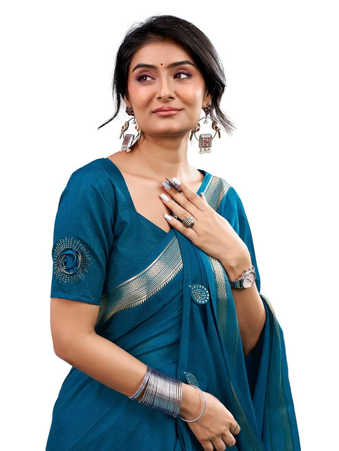 Vasthrlay Chiffon Jacquard Unstitched Black Saree