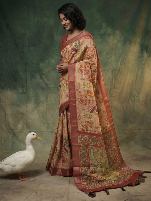 Vasthrlay Madhubani Unstitched Sai Ethnic Wear