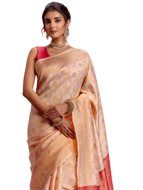 Vasthrlay Weaving Cream Saree