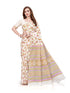 Vasthrlay Cotton Printed Mulmul Cream Saree