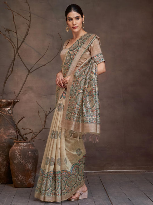 Vasthrlay Madhubani Printed Unstitched Hs Ethnic Wear