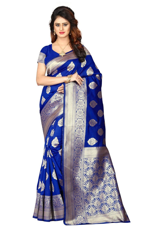 Vasthrlay Royal Blue San Pari Saree