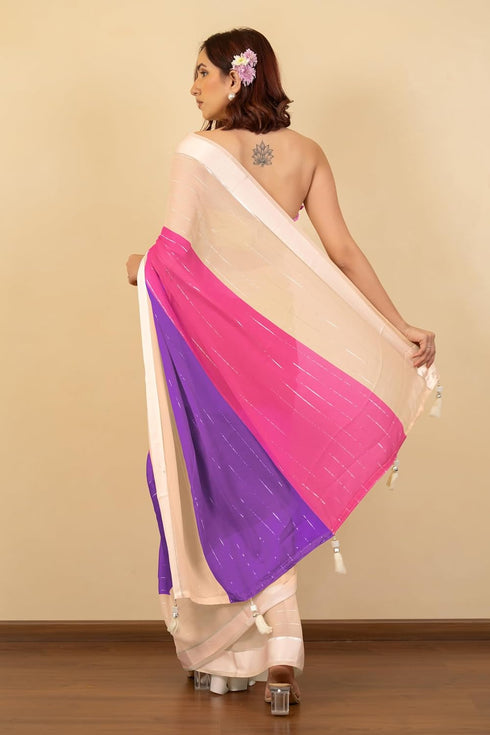 Vasthrlay Fashion Georgette Geometric Green Ethnic Wear