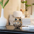 Decorative Owl Figurine Modern Resin Art Showpiece with Dotted Pattern for Home