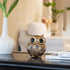 Decorative Owl Figurine Modern Resin Art Showpiece with Dotted Pattern for Home