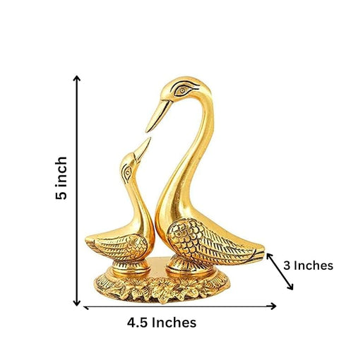 Metal Kissing Duck Transparent Glass Bowl