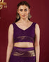 Vasthrlay Georgette Printed Unstitched Maroon Saree