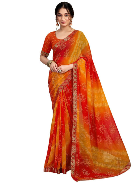 Vasthrlay Chiffon Bandhani Unstitched 4159s2944n Yellow