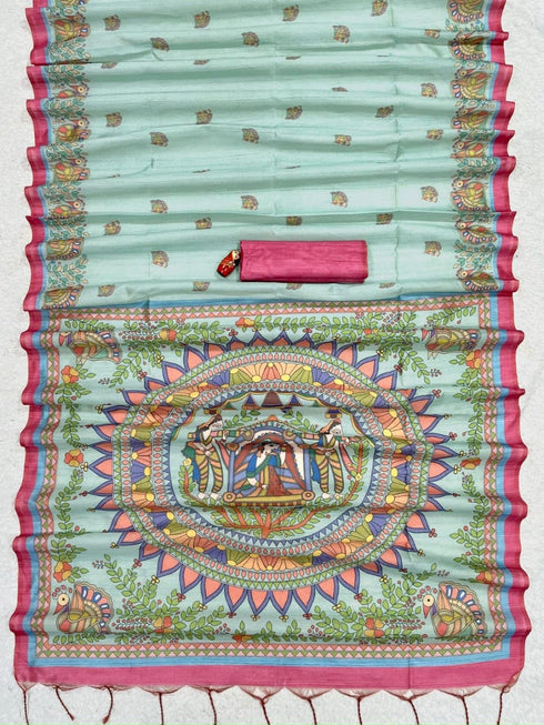 Vasthrlay Tussar Saree Madhubani