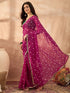 Vasthrlay Vasthrlaywomenspinkgeorgettebandhaniprintembroideredlaceworksareewithunstitchedblousepiece Sareeforwoman Designersareeforwomen Tr Ethnic Wear