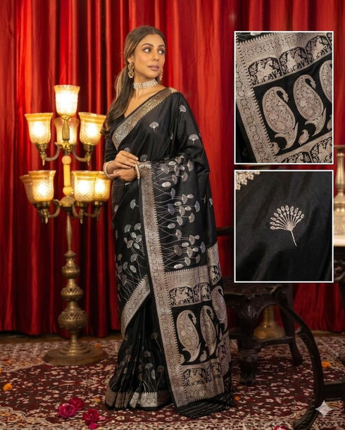 Vasthrlay Jacquard Silver Traditional Festive