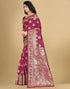 Vasthrlay Banarasi Jacquard Unstitched Red Saree