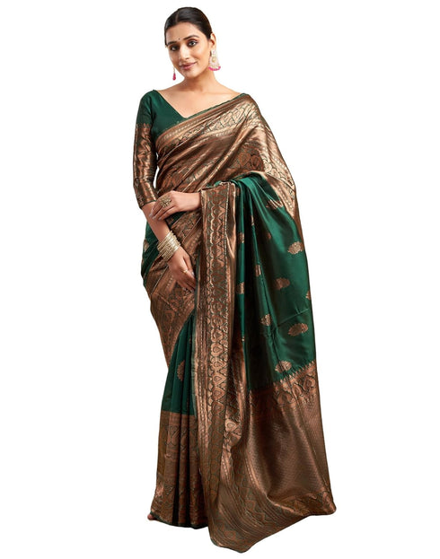 Vasthrlay Womens Banarasi Jacquard Sky Blue Saree